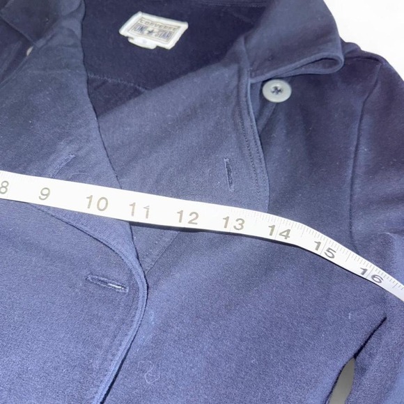 CONVERSE NAVY BLUE DISTRESSED DOUBLEBREASTED MILITARY STYLE JACKET LADIES MEDIUM - Picture 4 of 8